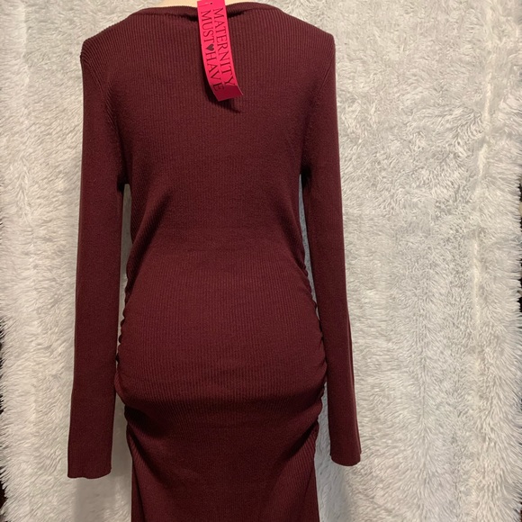 🆕Derek 𝐇𝐞𝐚𝐫𝐭 Rib LongSleeve Maternity Dress - Picture 8 of 16